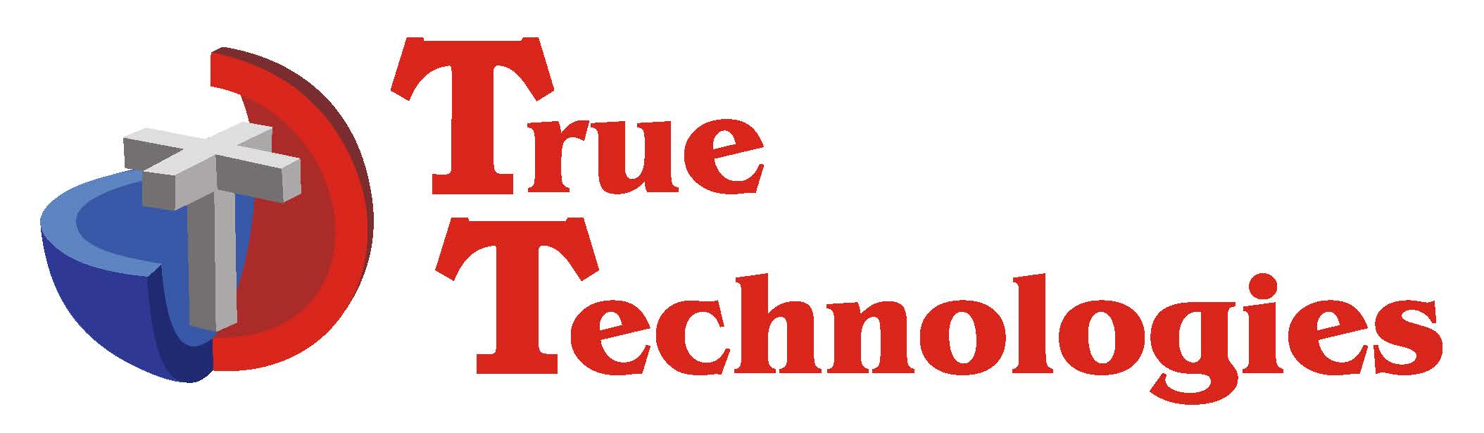 True Tech company logo with stylized red text
